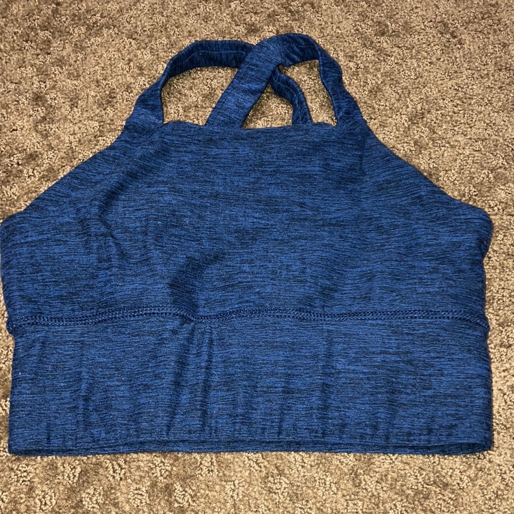 Kyodan XS gym athletic workout beautiful EUC sports bra navy blue with black